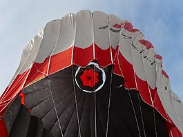 熱空氣氣球騎,登陸,折疊