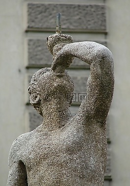 男子,噴泉,雕塑