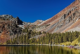 美國加州,湖,山