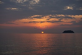 日落,云,天空
