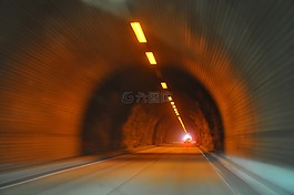 隧道,橙色,車