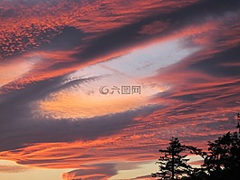 日落,天空,啟示