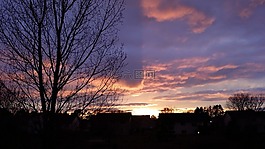 日落,側(cè)影,天空