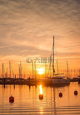 日落,abendstimmung,晚上