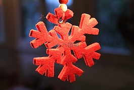 雪花,红色,圣诞节