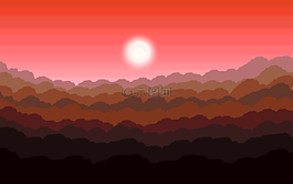 日落,云,太陽