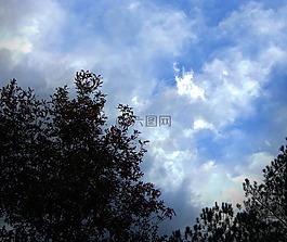 天堂,地平線,云