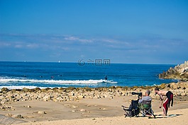 沙,海灘,水