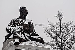 作家,詩人,雕像