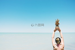 菠蘿,女孩,女子