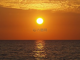 日落,海,abendstimmung