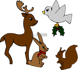 圣誕節(jié),動物,鳥