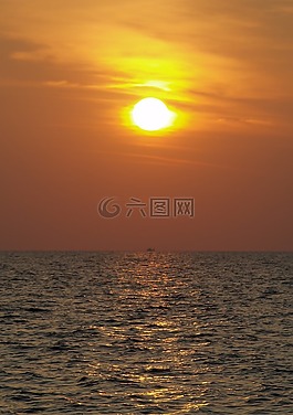 日落,海,abendstimmung