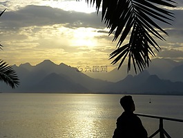 海,abendstimmung,地平線