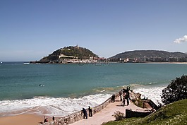 景观,圣塞巴斯蒂安,concha 湾