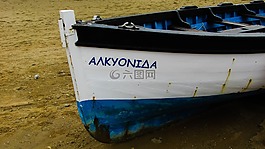 船,海灘,冬天