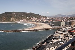 zurriola 海滩,圣塞巴斯蒂安,景观