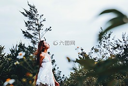 人,女孩,單