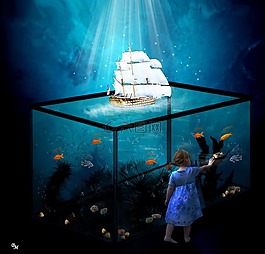 水族館,魚,水