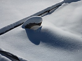 雪,噴泉,影子