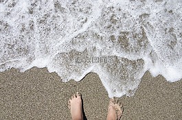 海灘,夏季,人的