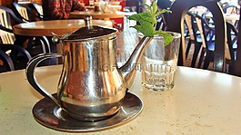 薄荷,t恤,茶壺