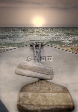 自然,放松,海灘