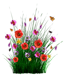 春,鮮花,草