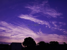 晚上,视图,天空