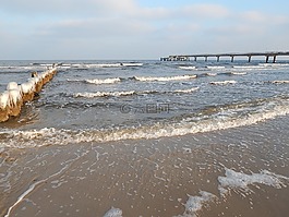 冬天,海灘,波羅的海