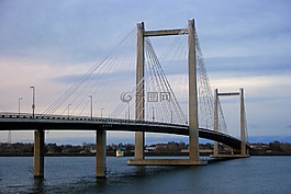 橋,電纜,河