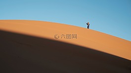 沙漠,景觀,晚間