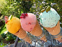 冰淇淋,維夫餅干,蛋卷冰淇淋