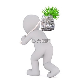 白人男性,3d模型,孤立