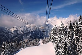 日本阿爾卑斯山,纜車,雪景