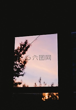 黑暗,房間,窗口