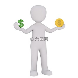 白人男性,3d模型,孤立