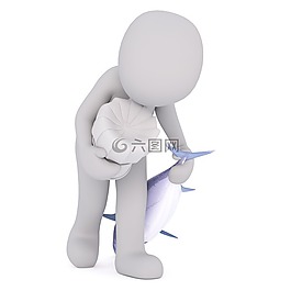 白人男性,3d模型,孤立