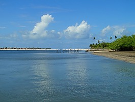 船,河,海灘