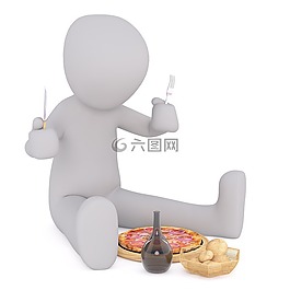 吃,面包,食品