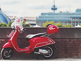 紅色,滑板車,車輛