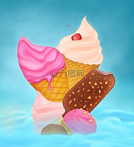 甜點(diǎn),錐,夏季