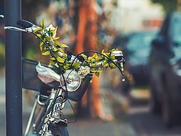 自行車,籃,街