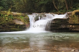 瀑布,水,河
