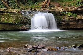 瀑布,水,河
