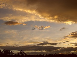 空氣,日落,云