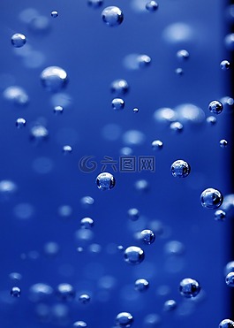 氣泡,抽象,藍色