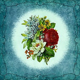 框架,花束,装饰