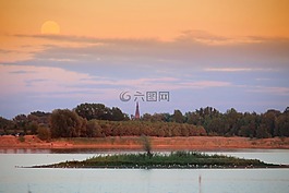 余輝,景觀,月球