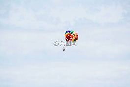 多彩,降落傘,藍(lán)色